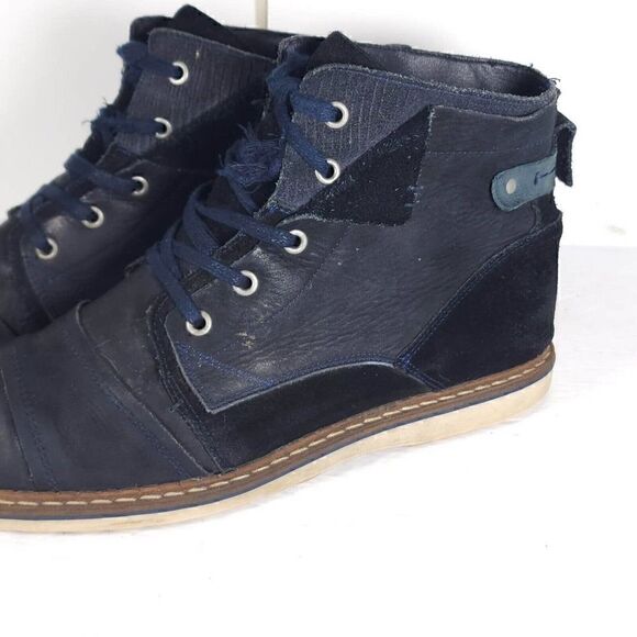 Freebird Men\'s Fisk US12 Blue Navy Leather Lace-Up Ankle Chukka Boots main image 12